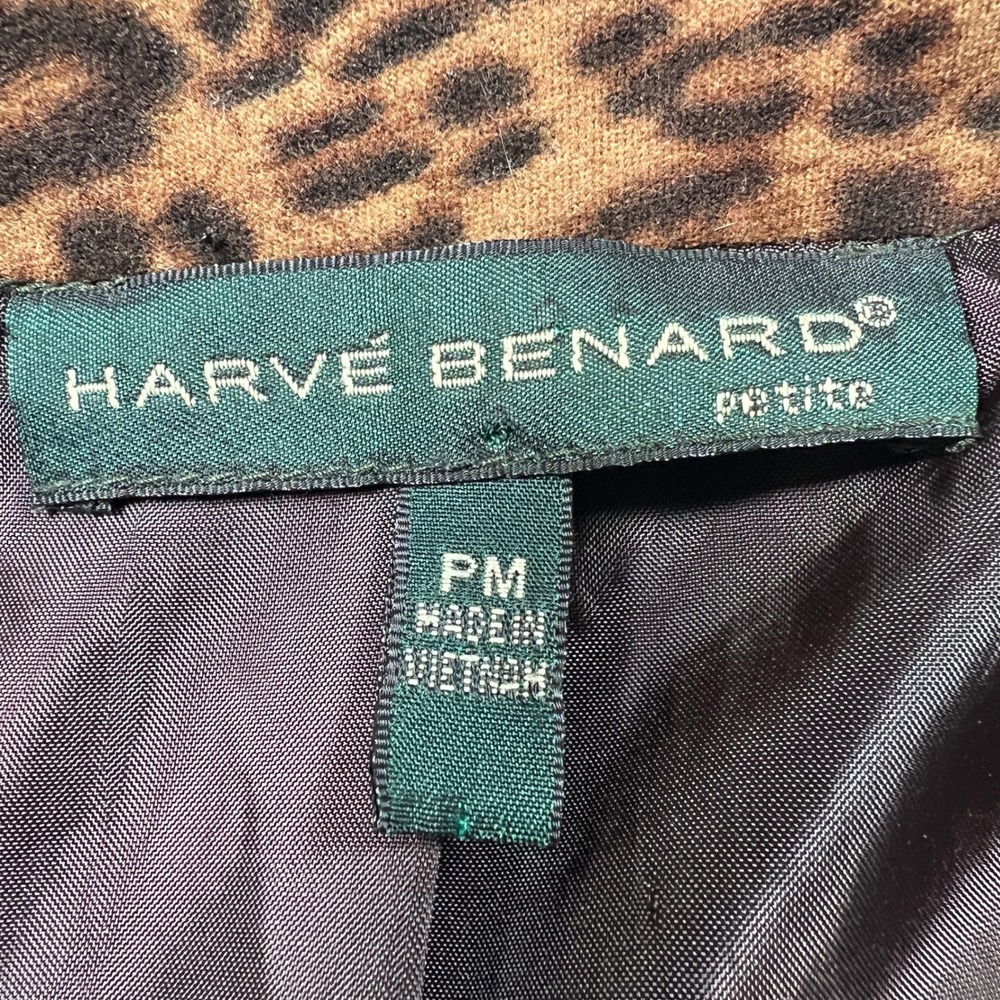 Harve Benard Jacket Medium Petite Leopard Print Lightweight Brown Animal Pattern - Picture 6 of 10